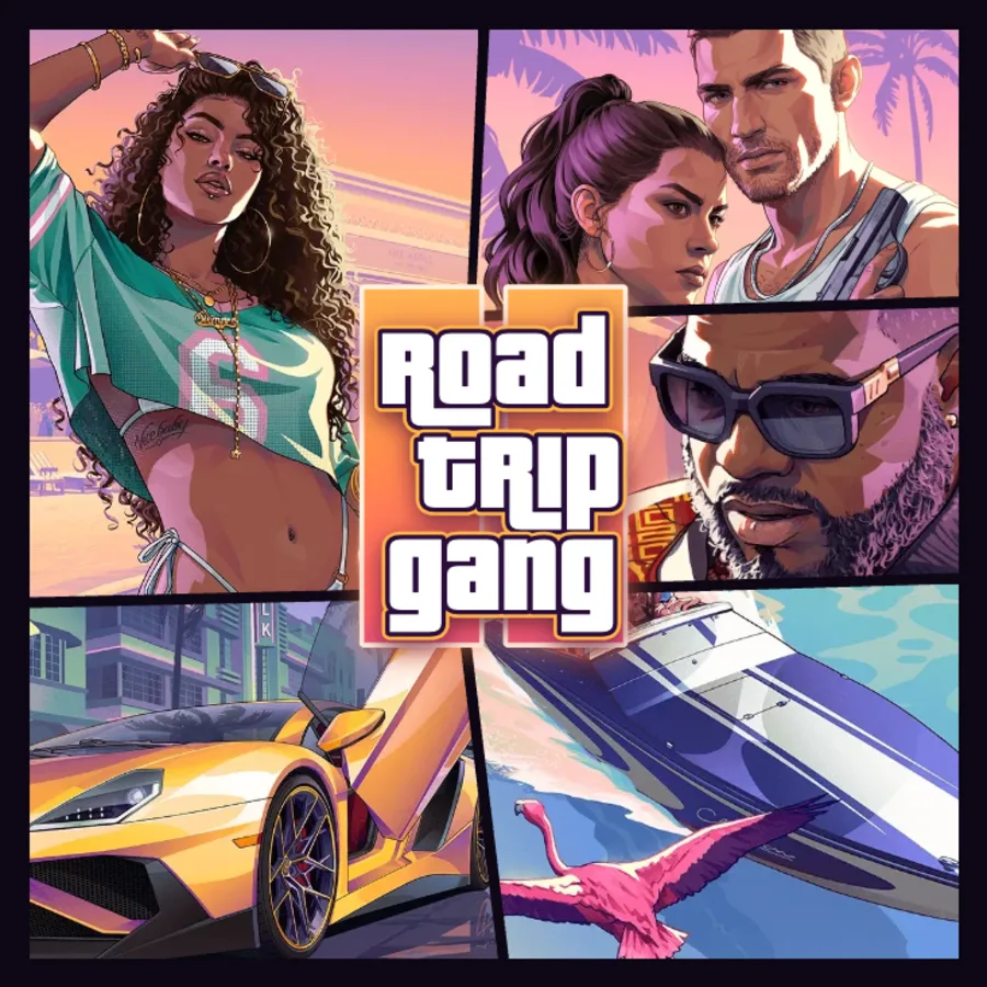 Road trip gang poster in the Feature layout